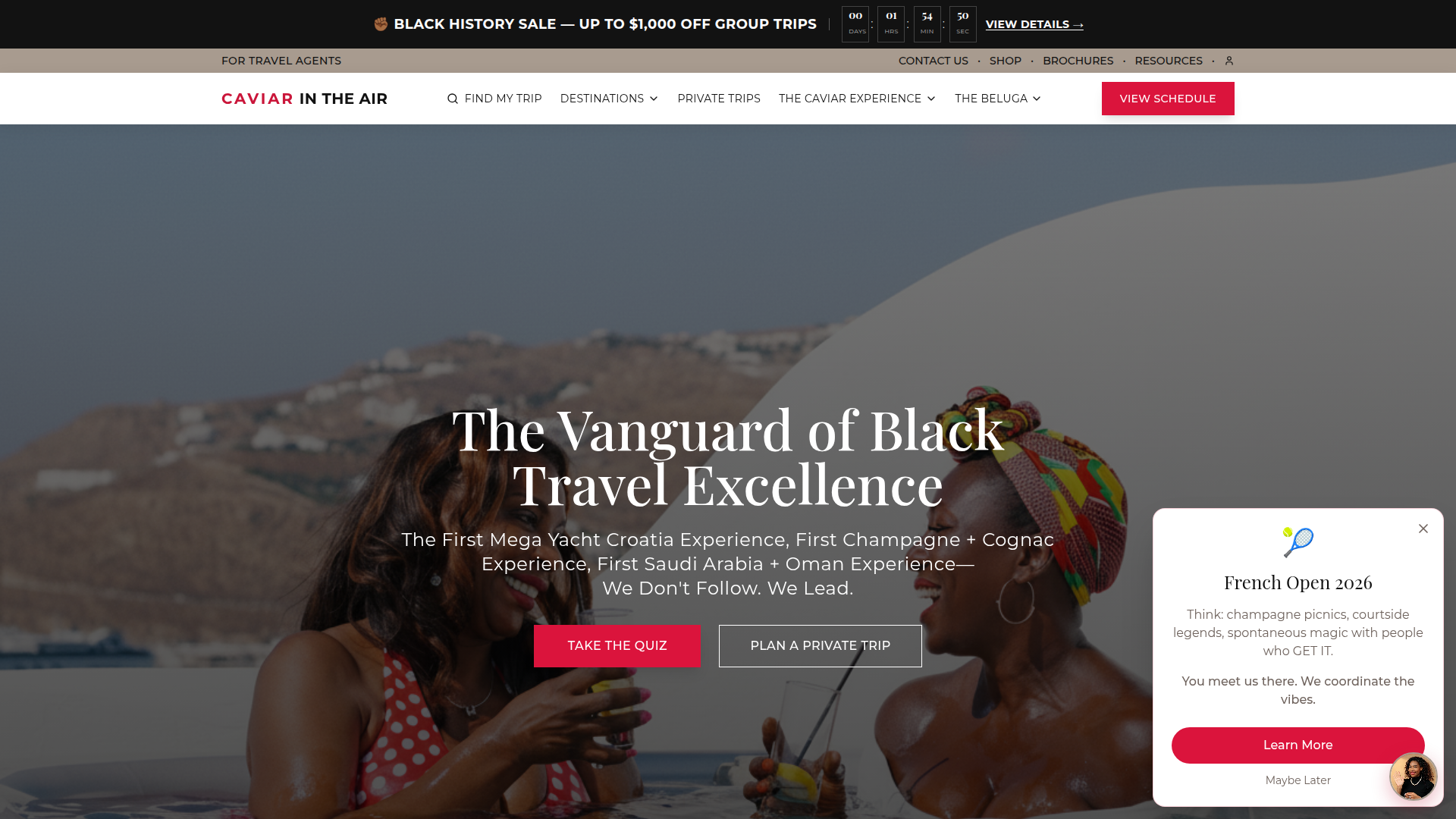 Caviar in the Air homepage screenshot