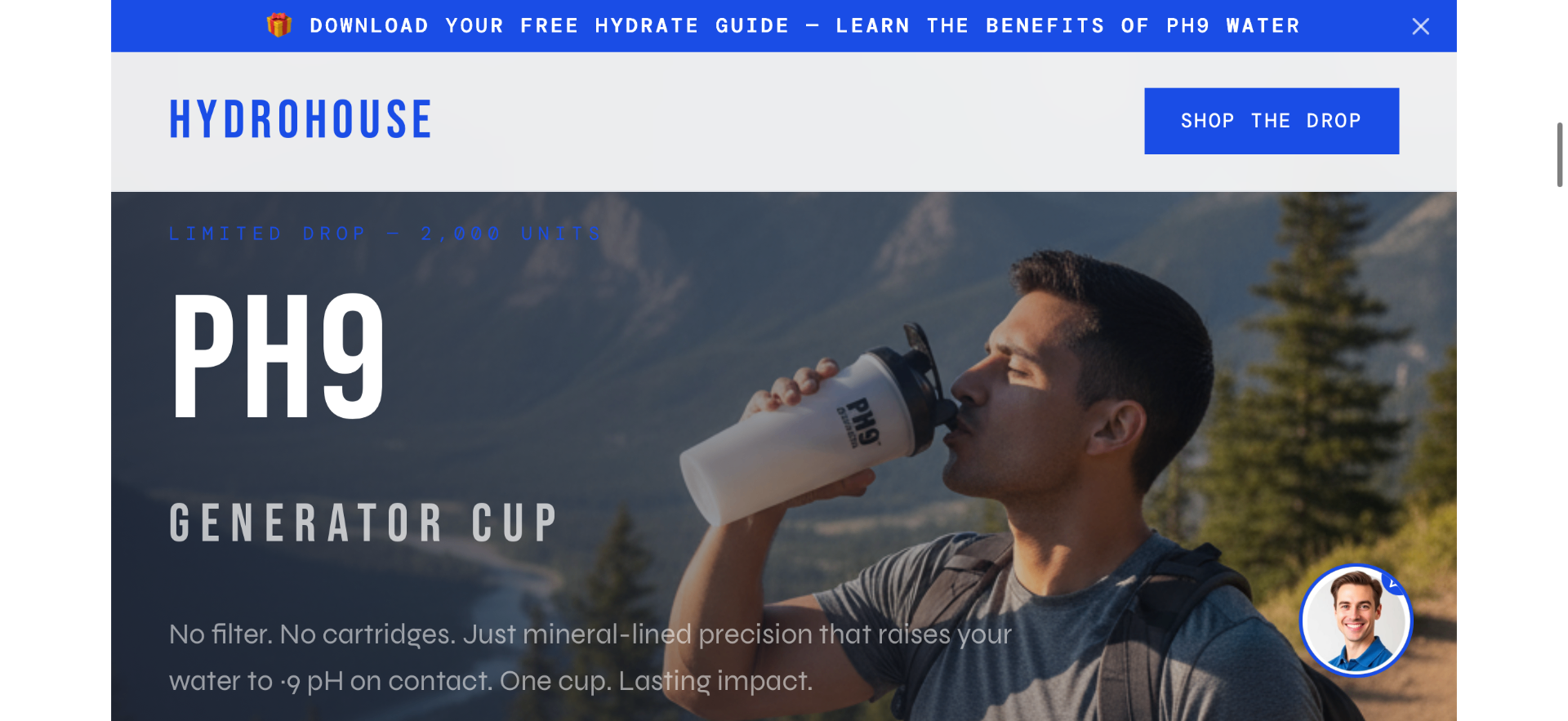 HydroHouse homepage screenshot